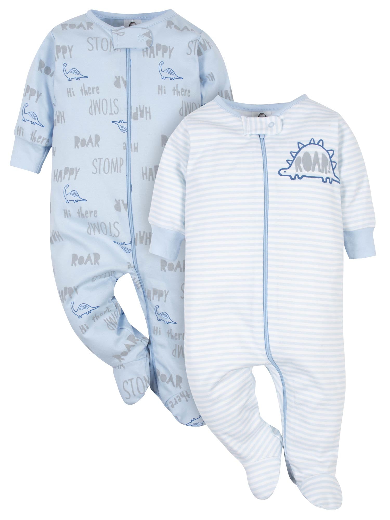 Gerber Newborn Baby Boys Organic Cotton Sleep 'N Play Footed Pajamas, 2
