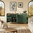 thumbnail image 3 of Liquor Cabinet with Wine Racks and Buffet Sideboard, Modern Coffee Bar Cabinet with Fluted Texture and Storage Drawers for Kitchen, Dining Room, Living Room, 3 of 7