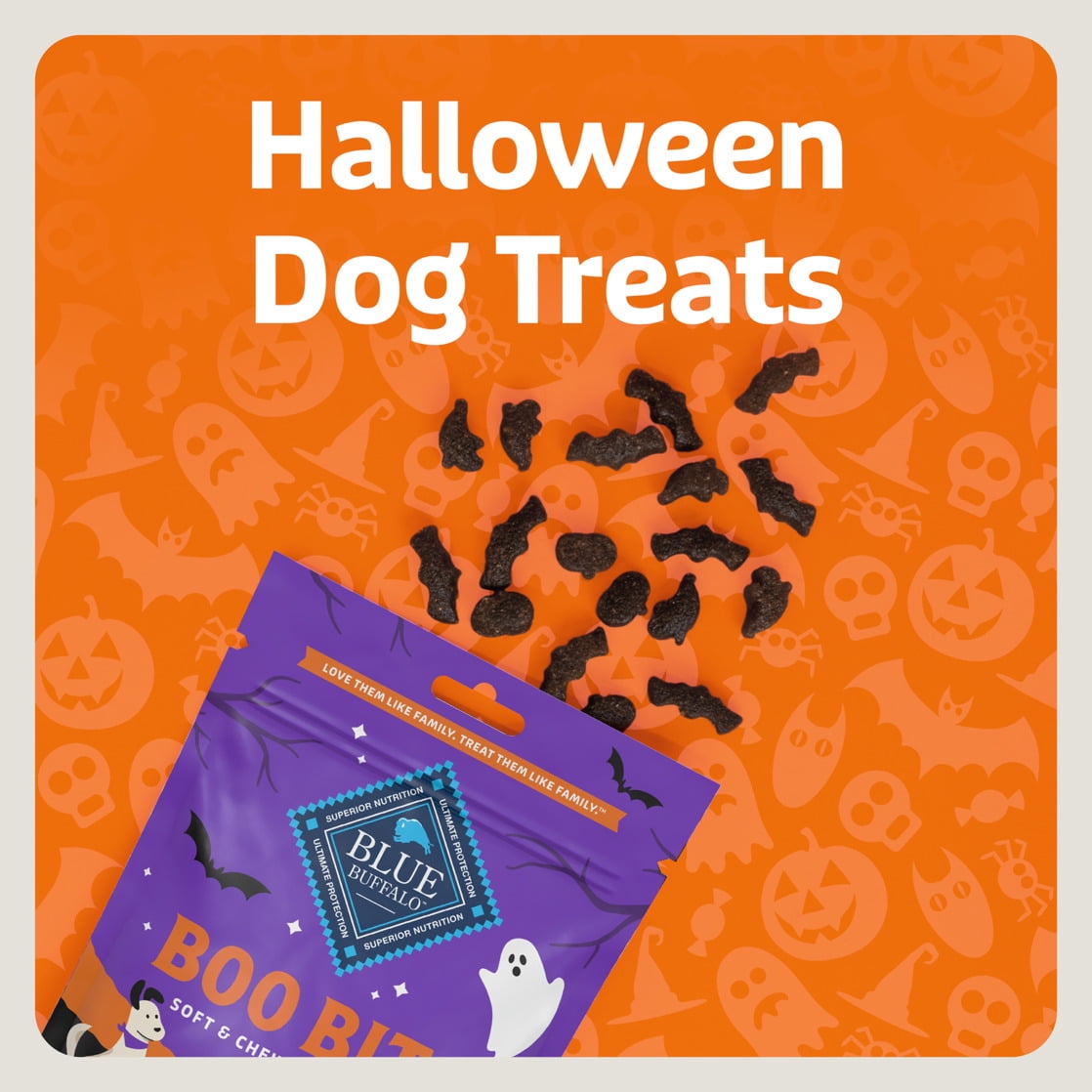 (2 pack) Blue Buffalo Boo Bits Soft & Chewy Halloween Dog Treats, Tasty Chicken Recipe, 4.5-oz Bag