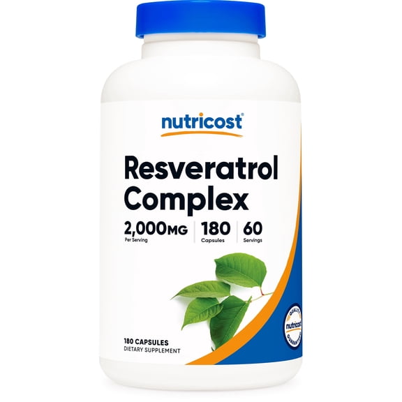 Nutricost Resveratrol Complex (2,000mg) 180 Capsules - Antioxidant Complex, Vegan, GMO-Free, Gluten-Free, 60 Servings