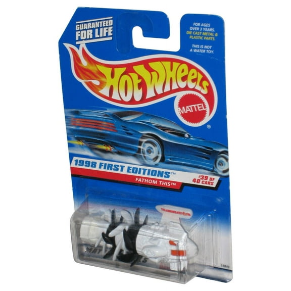 Hot Wheels 1998 First Editions 39/40 Fathom This White Toy Submarine #682