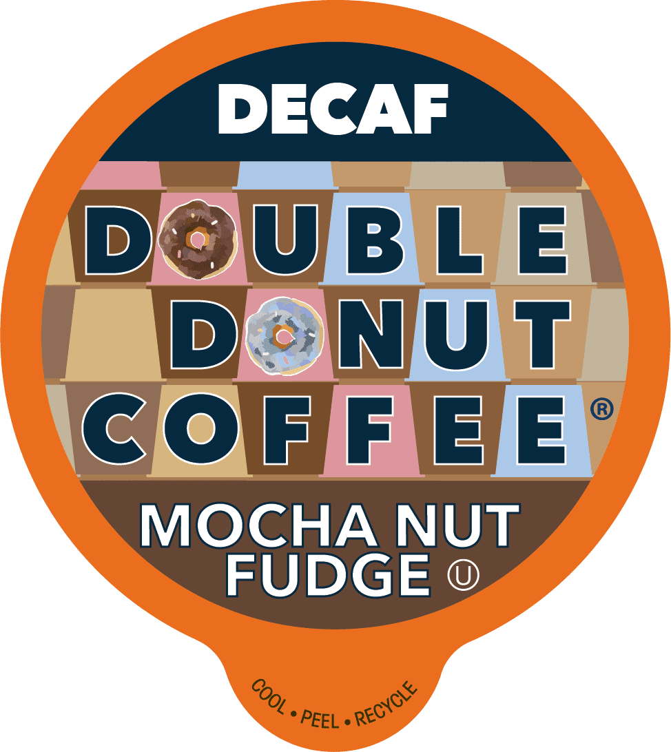 Double Donut Mocha Nut Fudge Decaf Coffee Pods, Medium Roast, 80 Count