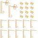 thumbnail image 1 of 80 pendientes rectangulares chapados en oro de 18 quilates con aro y tuercas de acero inoxidable para hacer joyas, 15 x 2 mm., 1 of 6