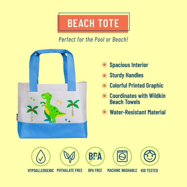 Wildkin Toddler Beach Tote for Boys Print Graphic Sturdy Handles (Dinosaur  Land)