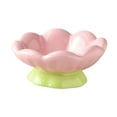 thumbnail image 2 of Comedero para mascotas de cerámica resistente con diseño y forma de tulipán. Cuenco poco profundo, 2 of 8