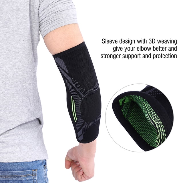 Manga Deportiva de Soporte para Codo, Protector Elástico de Compresión Tejido 3D para Baloncesto, Voleibol, Levantamiento de Pesas, Licra