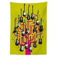 thumbnail image 3 of Ambesonne Music Tablecloth Rectangular Table Cover, Guitars for Rock Stars, 60"x84", Hot Pink Apple Green, 3 of 4