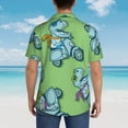 thumbnail image 4 of Kll Men'S Hawaiian Shirt Short Sleeve Button Down Beach Shirts-Motorcycle Riding Dinosaur, 4 of 7
