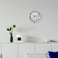 thumbnail image 2 of Clockswise 8-Inch Non-Ticking Quartz Wall Clock with Thermometer & Hygrometer - Battery Operated Aluminum Analog Clock for Temperature & Humidity Monitoring - Ideal for Home, Office or School, Silver, 2 of 7