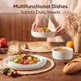 thumbnail image 4 of Onader 8-Piece Stoneware Dinnerware Set, Speckled Plates and Bowls Sets for Restaurant Microwave & Dishwasher Safe, Speckle White, 4 of 9