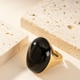 thumbnail image 3 of Geometric Oval Statement Ring for Women Minimalist Open Adjustable Ring Gold Plated Bold Dome Cocktail Rings Promise Anniversary Band Jewelry, 3 of 10