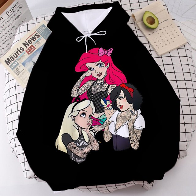 Gótico Disney Alice im Wunderland Prinzessin Y2K Harajuku Grunge sudaderas Frauen Top Casual Übergroßen sudaderas con capucha Streetwear Sudadera con capucha xuanjing unisex