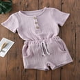thumbnail image 4 of Unisex Baby Solid Color  Neck Short Sleeve Tee Shorts Set, 4 of 6