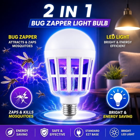 Bug Zapper LED Light Bulb 2 in 1 Mosquito Killer Lamp