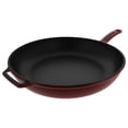 thumbnail image 2 of Chasseur 11-inch Red French Enameled Cast Iron Fry pan with Glass Lid, 2 of 5