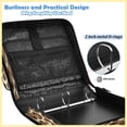 thumbnail image 4 of Zipper Binder with Shoulder Strap 2 inch 3 Ring Waterproof File Folder Organizer Bag 500 Sheet Brown Leopard Print Pattern, 4 of 8