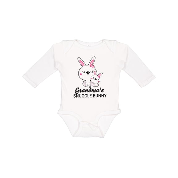 Inktastic Grandma's Snuggle Bunny Easter Girls Long Sleeve Baby Bodysuit