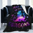 thumbnail image 3 of Dragon Blanket Purple Black Throw Blankets for Girls Women Soft Warm Cool Just a Girl Who Loves Dragon Throws Flannel Fleece Plush Stuffed Animal Gifts for Kids Adults for Bed Decor 50"x40", 3 of 6