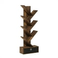 thumbnail image 2 of Furinno Tree Bookshelf 7-Tier Floor Standing Tree Bookcase with Amber Pine/Black, 2 of 6