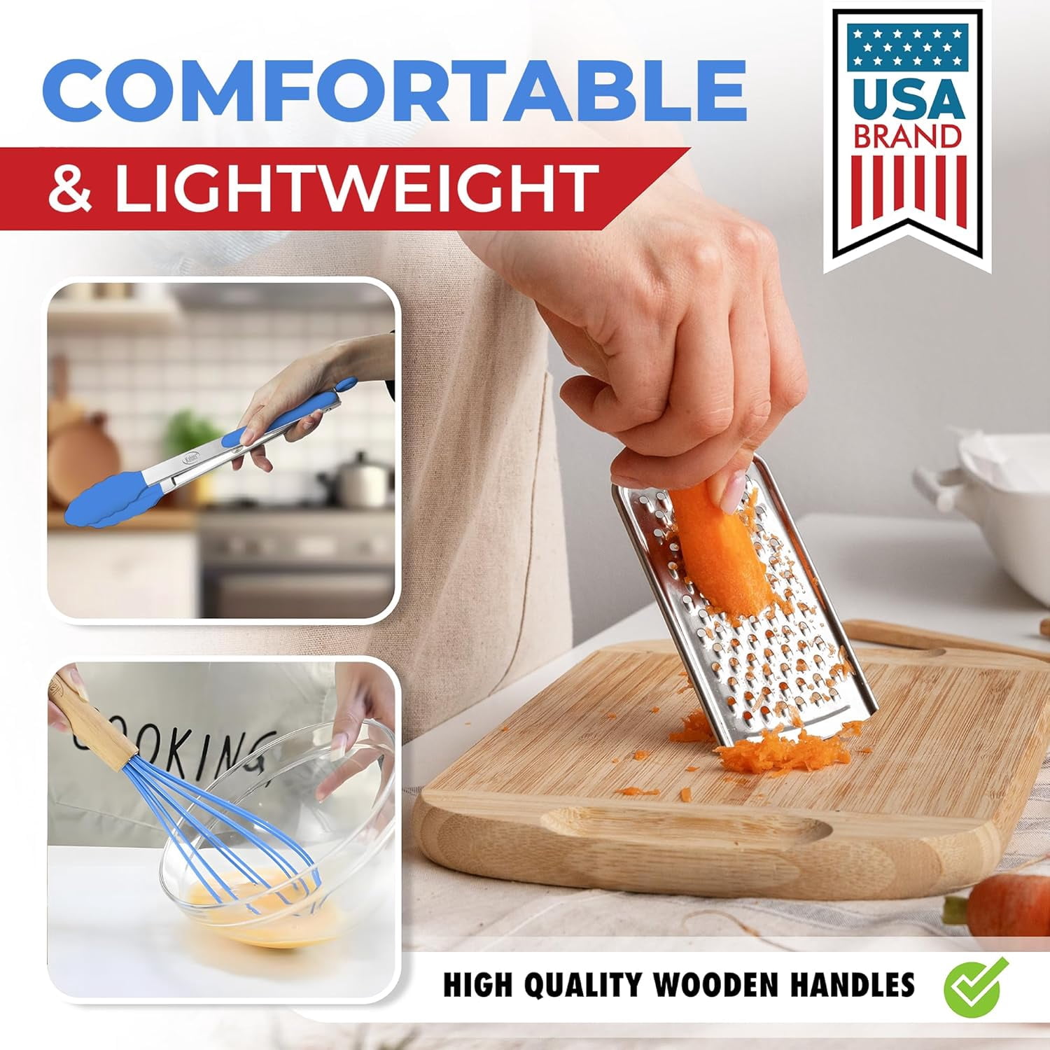 Kaluns Kitchen Utensils Set, 50 Piece Silicone And Stainless Steel Cooking Utensils, Dishwasher Safe and Heat Resistant Kitchen Tools