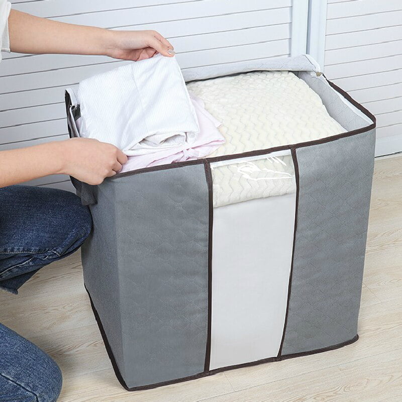 Large Foldable Quilt Storage Bag Closet Organizer Clothes Blanket Box Mold-proof 
