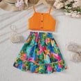 thumbnail image 2 of Toddler Dress 2 Piece Set Sleeveless Tank Top and Skirt Outfits Clothes, 2 of 8