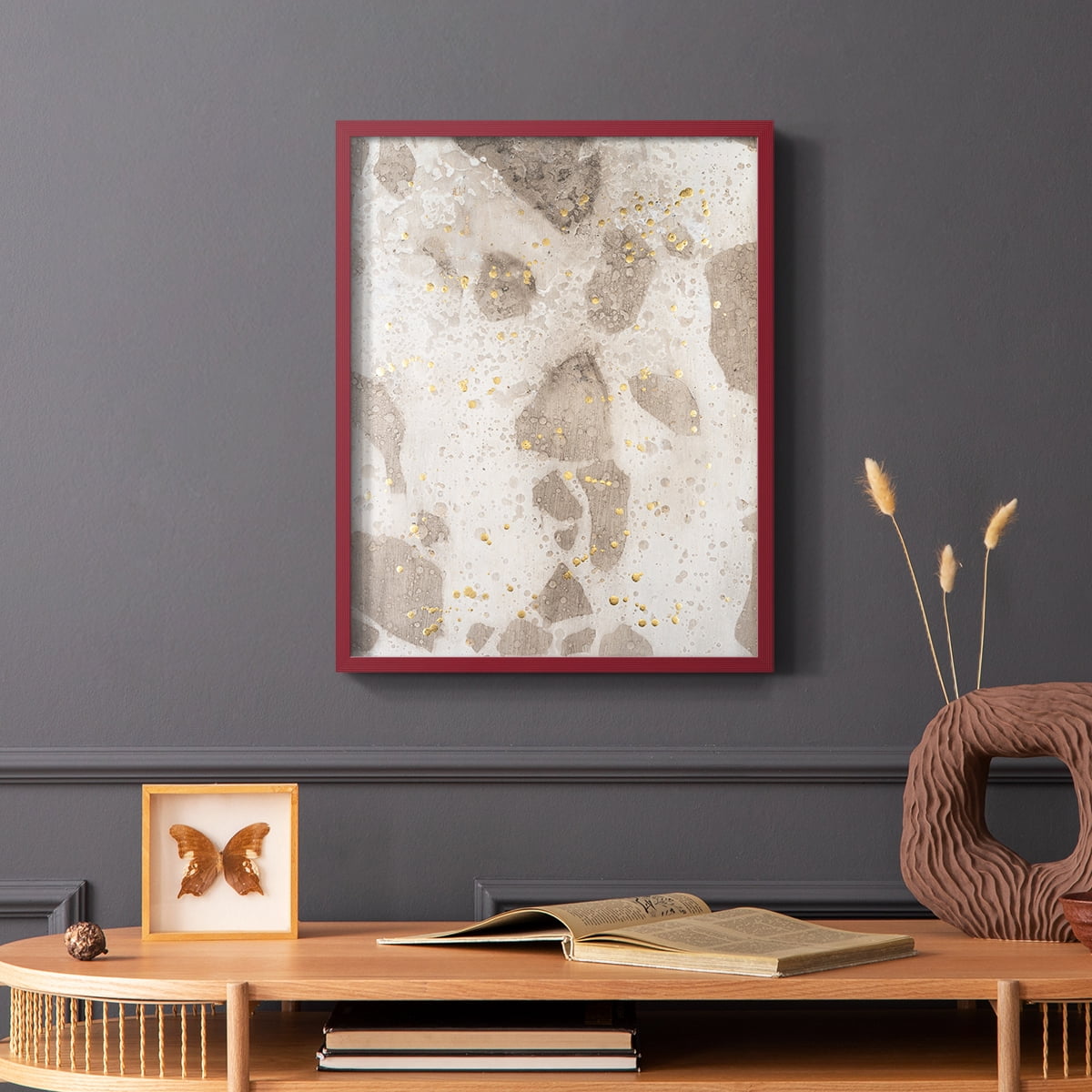 Chordata I Framed Print in Red Solid Wood Framed Print No Nail Hanging