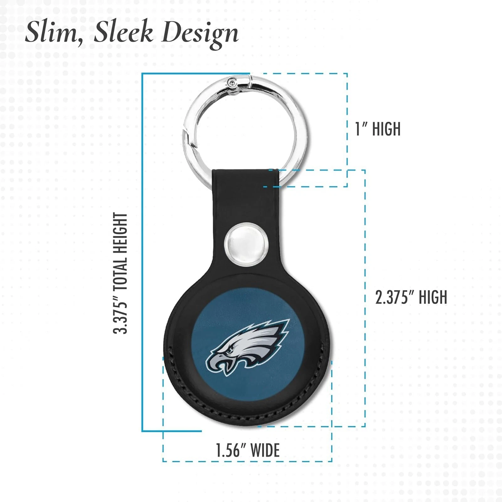 Pets First NFL Leather Keychain Apple Air Tag Holder for Dogs & Cats Airtag Case