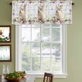 thumbnail image 3 of Easter Bunny Curtain Valances for Windows, Kitchen Valance Window Treatments Panel 2 Pack, Spring Daisy Flower Colorful Eggs White Wooden Rod Pocket Short Curtains for Bathroom Bedroom 42 x 18 Inch, 3 of 8