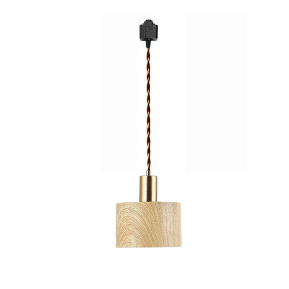 Kiven 1-Light H-Type track lighting pendants,Modern h track pendant lights,Decorative Track Lighting Fixture for Kitchen Island Hallway,Wooden Lampshade