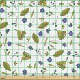 thumbnail image 2 of Autumn Fabric by the Yard, Leaves Monstera Oak Chestnut Pine Birch Tree Foliage Fall Season, Decorative Upholstery Fabric for Sofas and Home Accents, Violet Blue Fawn and White by Ambesonne, 2 of 5