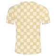 thumbnail image 4 of ohmzyzo Mens Plaid T-Shirts Short Sleeve Tops Crewneck Undershirt Casual Basic Tees Breathable Summer Slim Fit Tops Athletic Training Tees Yellow XL, 4 of 5