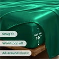 thumbnail image 4 of Seasonwood Satin Sheets,Full Size Silky Sheet Set,4 Pieces,Green, 4 of 7