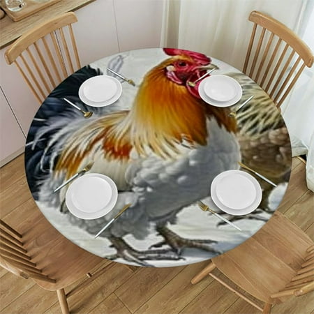 

HAOXIT Tablecloth Round with Table Cloth and Table Cover for Dining Room Kitchen Decoration 54-58