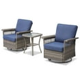 thumbnail image 2 of Opohoro High Back Outdoor Swivel Rocker Patio Chairs Set of 2, with 5-Inch Wide Armrest and Side Table, Gray Wicker Furniture Ideal for Porch, Poolside, Deck, and Yard, 2 of 10
