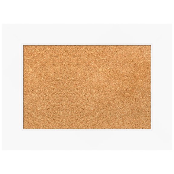 Amanti Art Natural Cork Board Framed Cabinet White Bulletin Board 23 in. x 17 in.