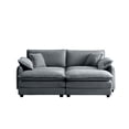 thumbnail image 6 of Miekor Furniture Two-Seater Theater Sofa with 2 Footrest, 2-Seater Sofa with Ottoman for Small Living Spaces,Grey Corduroy 0751, 6 of 14