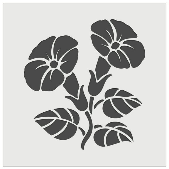 Morning Glory Flowers DIY Cookie Wall Craft Stencil - 5.5 Inch