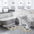thumbnail image 6 of Vintage Tulip Bathroom Rugs Set Farmhouse Retro Yellow Blue Flower Barn Door Non Slip Absorbent Soft Bath Mats 3 Piece Set with Bathroom Rug, U-Shaped Floor Mat, Toilet Seat Cover Small Size, 6 of 9