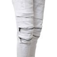thumbnail image 5 of Ma Croix Mens Biker Jeans Distressed Ripped Zipper Straight Slim Fit Stretch Denim Pants, 5 of 6