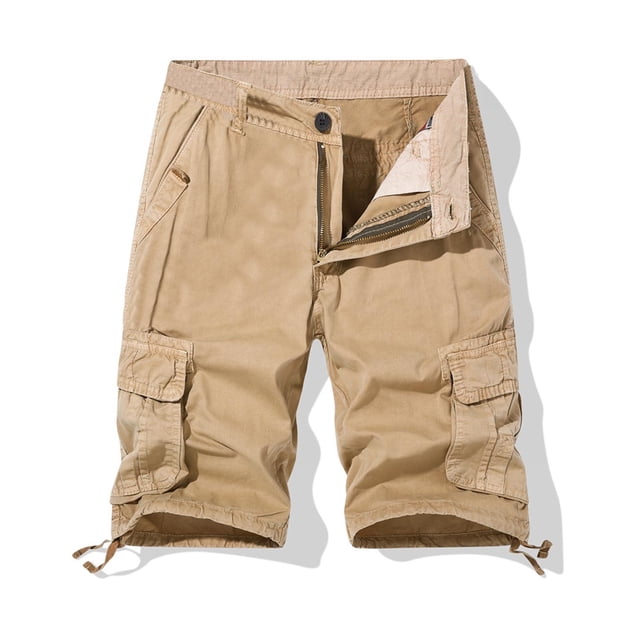 pstuiky Pantalones cortos para hombre, Pantalones cortos cargo casuales de moda para hombre, con bolsillos y botones, cintura elástica Pantalones cortos de golf