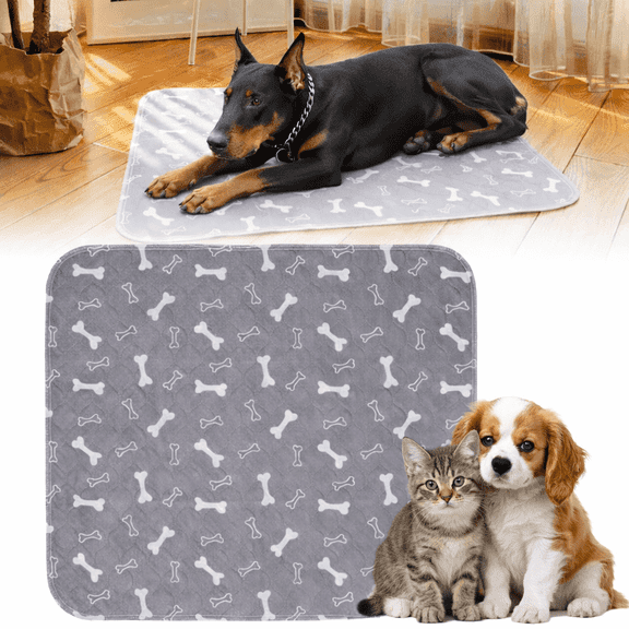 Washable Puppy Pads for Dogs and Cats, Reusable Dog Pee Pads, Absorbent Leakproof Non-Slip Pet Training Pad for Home, Crate and Travel, Grey, M 28 x 32 in