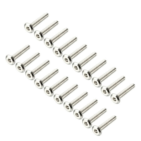 

M6x35mm Hex Screws Bolts Carbon Steel Nickel Plated 20 Pack