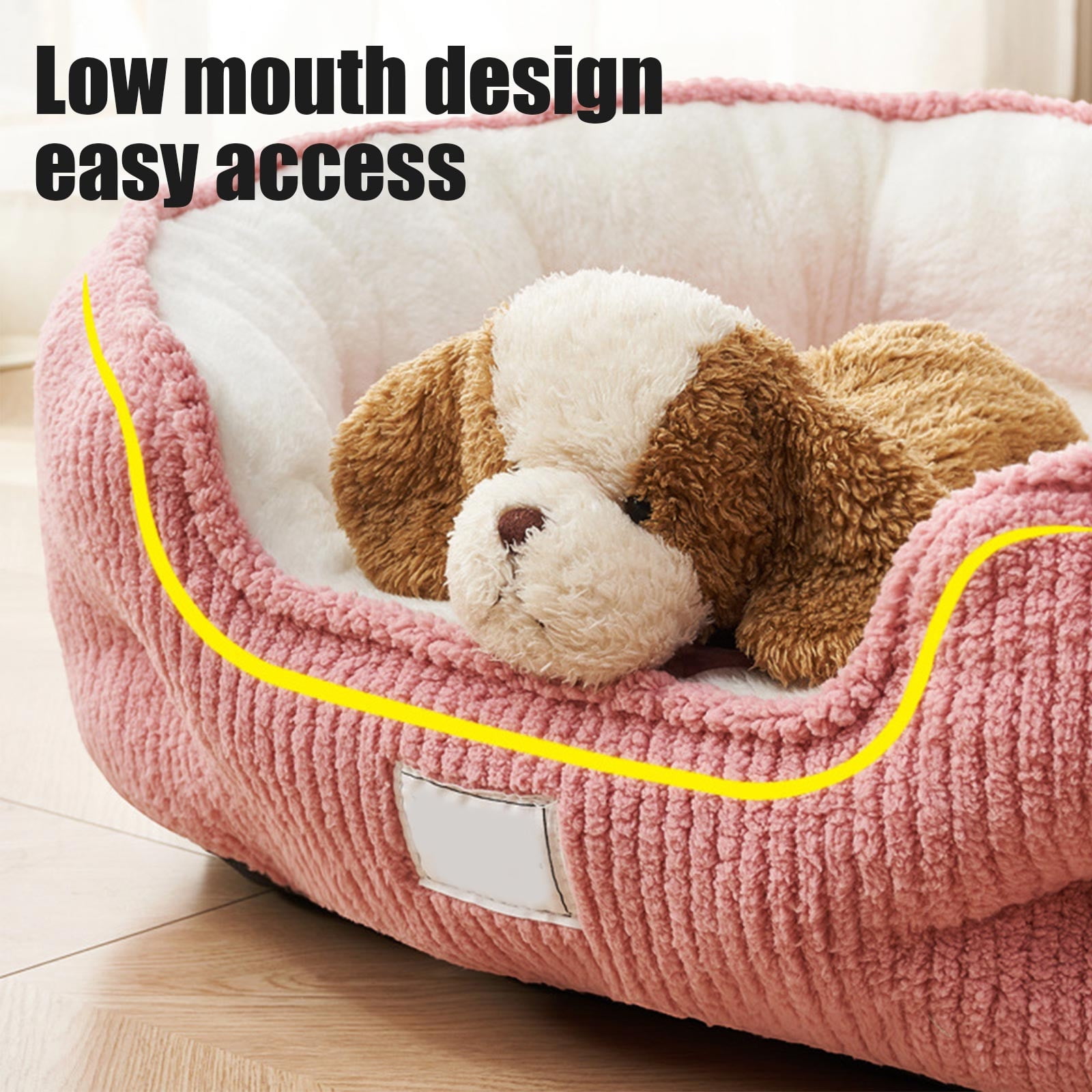 syligr Thick Warm Pet Bed for Cats Dogs Small Animals All Season Soft Plush Cushion Anti-Slip Bottom Washable Cover Cozy Sleeping Pad for Indoor Use Multiple Colors and Patterns
