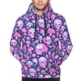thumbnail image 2 of Bingfone Skull Rainbow Mushroom Men's Drawstring Hoodie Long Sleeve Pocket Sweatshirts-4X-Large, 2 of 6