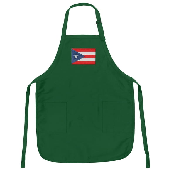 Puerto Rico Apron Green Puerto Rico Flag APRONS Barbecue Grilling or Kitchen