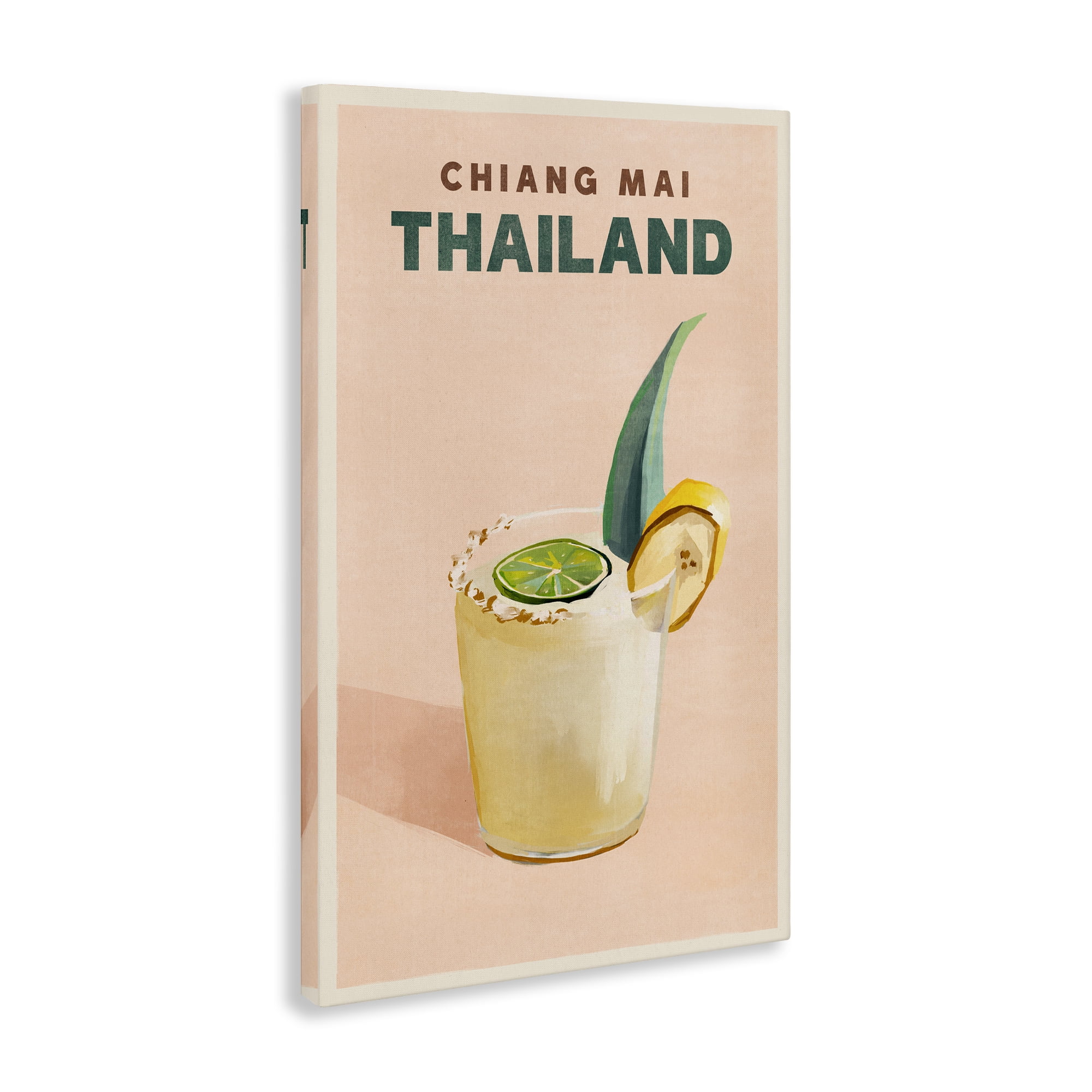 Stupell Industries Chiang Mai Thailand Cocktail Food & Beverage Painting Wrapped Canvas Art Print Wall Art, 16 x 24