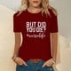thumbnail image 2 of Moda para mujer Tops Funny Printe CasualFit Camisetas Blusa Estampado Camisa Fridja  bn2928, 2 of 5