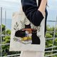thumbnail image 2 of Dlzdn Bolso de Lona Negro con Gato para Mujeres, Bolsa Estética Linda con Flores de Gato, Bolsa de Libros, Bolsa de Compras, Bolsa de Comestibles, Bolsa de Playa, Regalos para Mujeres, Profesora, 2 of 4