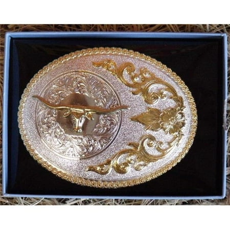 Longhorn Buckle (M&F Western Products 3756413 Nocona Womens Oval Berry Longhorn Belt Buckle - Shiny Gold, Shiny)